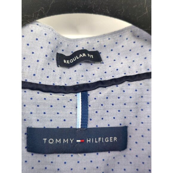 Tommy Hilfiger Blue with dots Regular Fit Button Up Size 2XL - Picture 3 of 11
